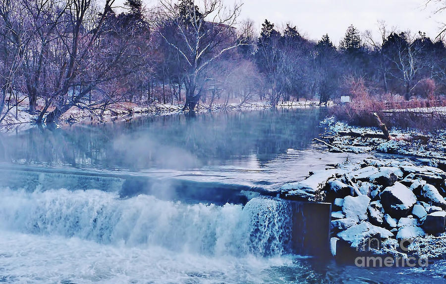 Winter At The Grist Mill River Photograph by D Hackett