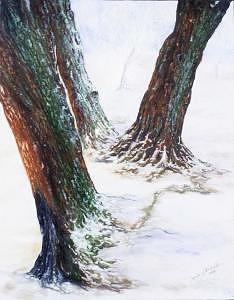 Winter At The Willows Painting by Jeanie Chadwick Winter At The Willows Painting by Jeanie Chadwick