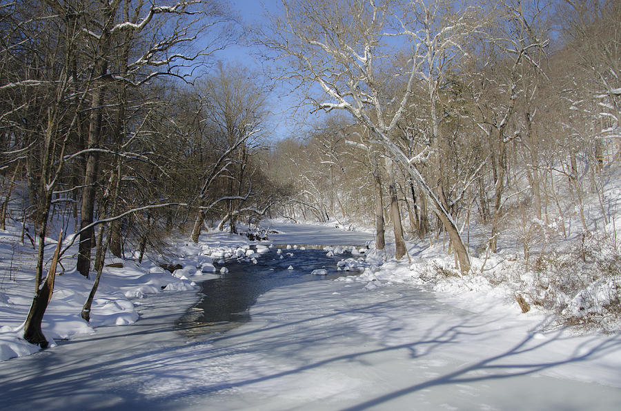 Winter Photograph - Winter at the Wissahickon Creek in Philadelphia by Bill Cannon