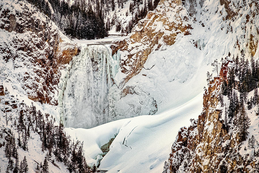 Winter at Yellowstone Falls #2 Photograph by Stuart Litoff