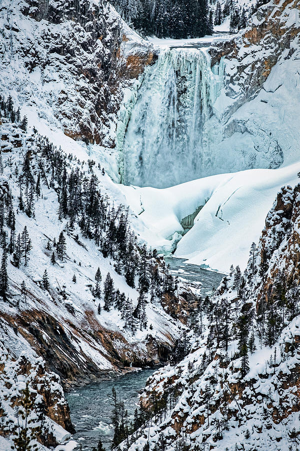 Winter at Yellowstone Falls Photograph by Stuart Litoff
