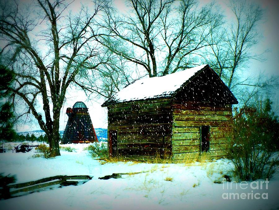 Winter Photograph - Winter Barn and Silo by Carol Groenen