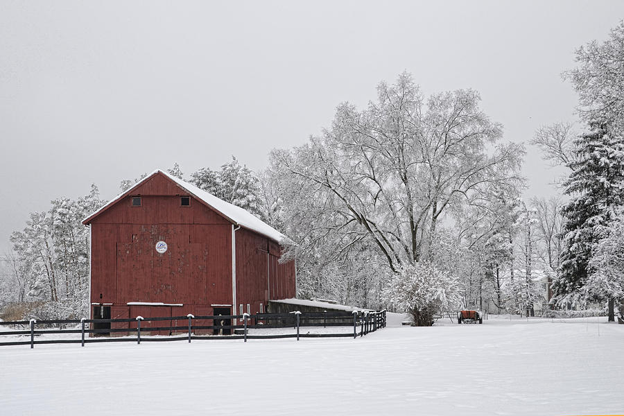 Winter Barn Photograph by Ann Bridges