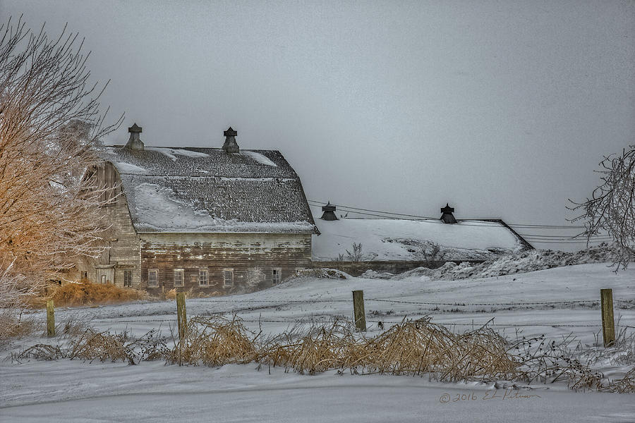Winter Barn Photograph by Ed Peterson