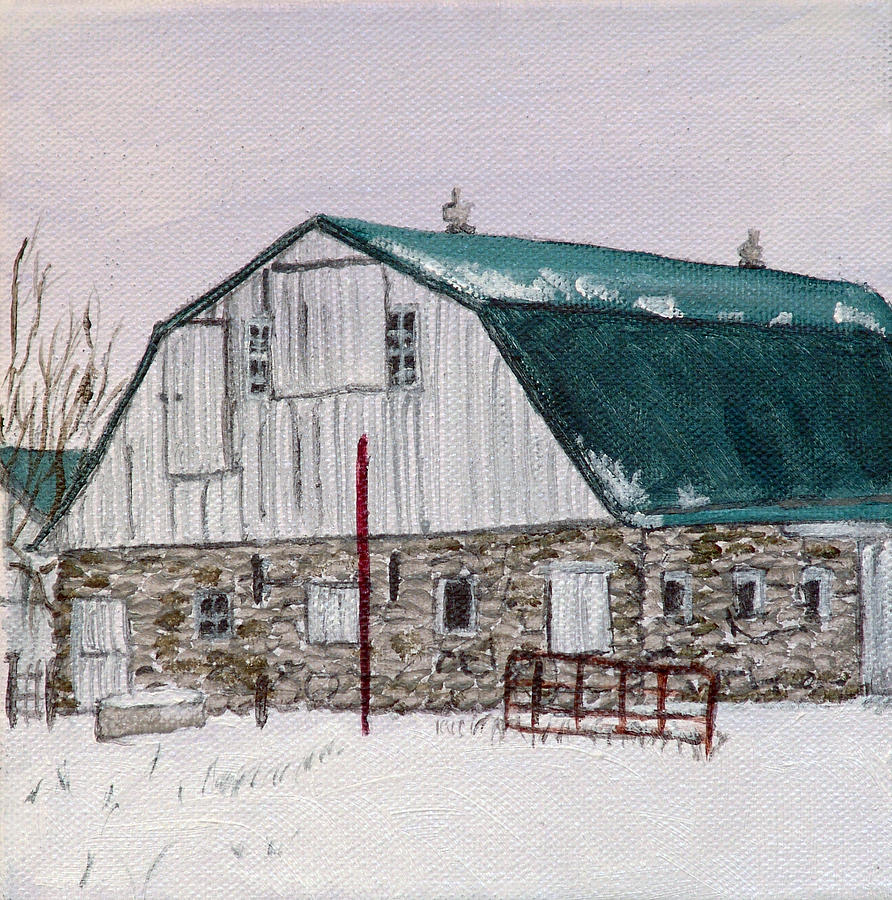 Winter Barn Painting by Kevin Callahan