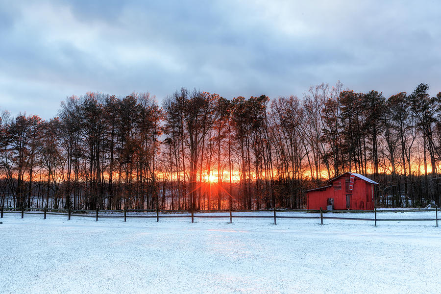 Winter Barn Sunset Photograph by Paul Malcolm | Fine Art America