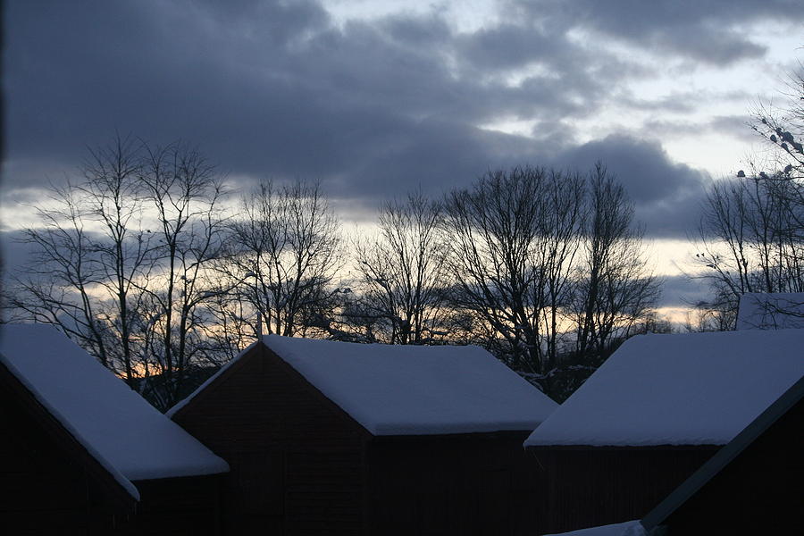 Winter Barnscape at Dusk Photograph by Aggy Duveen