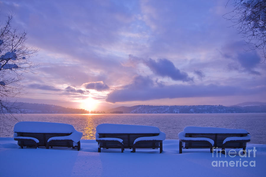 Winter Benches Photograph by Idaho Scenic Images Linda Lantzy