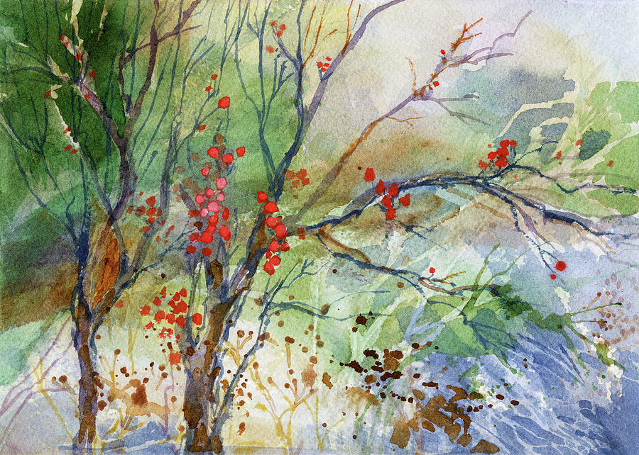 Tree Painting - Winter berries by Garden Gate magazine