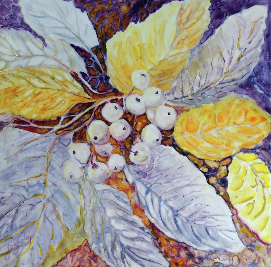 Winter Berries Painting by Jo Smoley