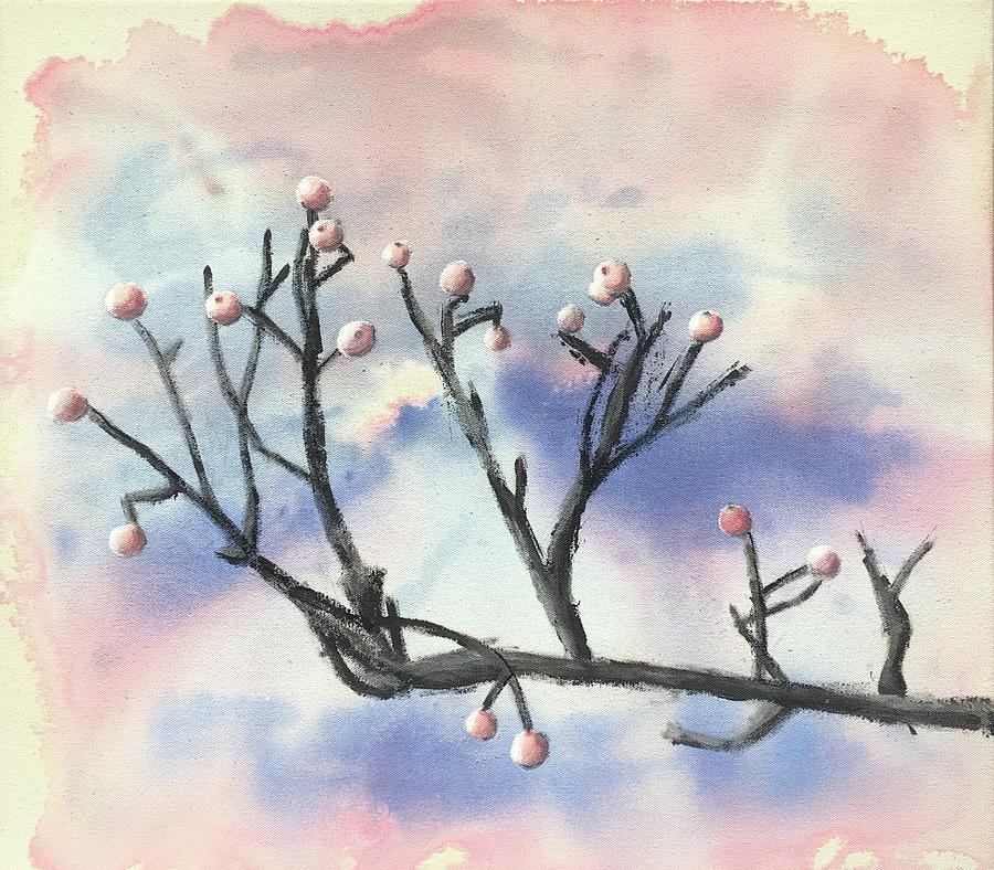Tree Painting - Winter berries by Tamara Savchenko