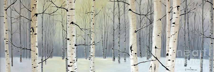 Winter Birch Forest Painting by Julie Peterson