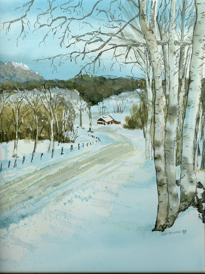 Winter Birch Painting by Lynn Babineau