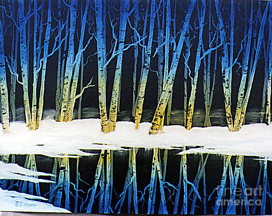 Winter Birches Painting by Dee Flouton