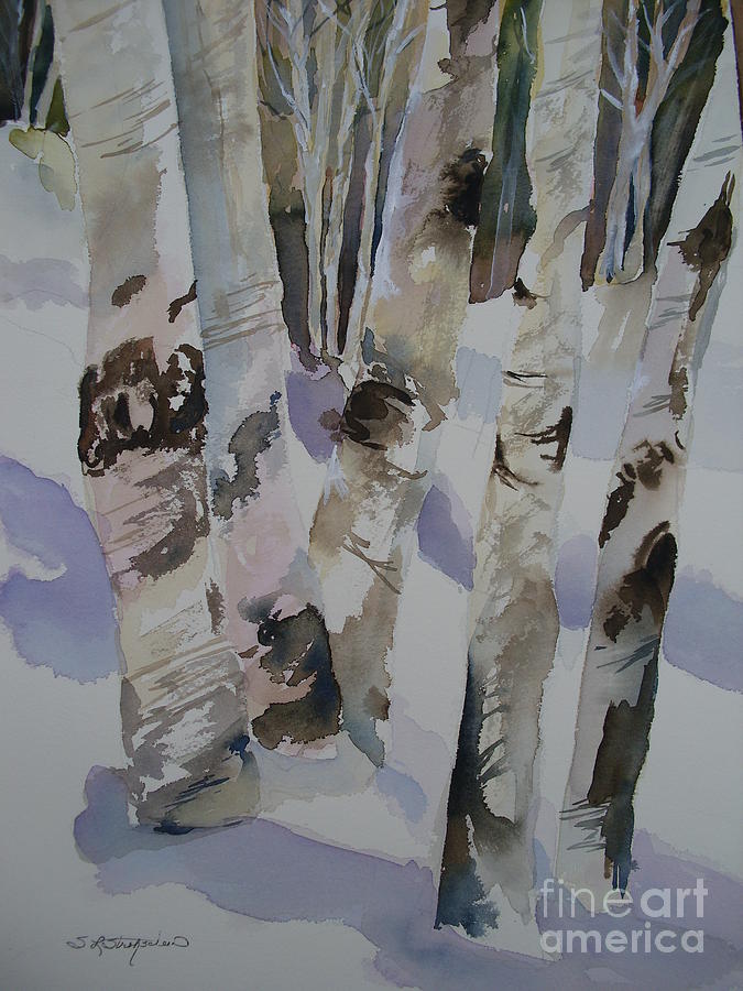 Winter Birches Painting by Sandra Strohschein