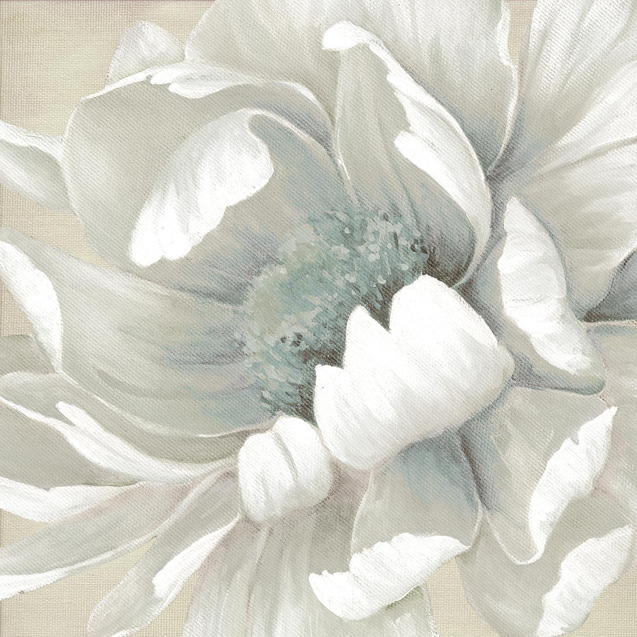 White Peony Painting - Winter Bloom 1 by Carol Robinson