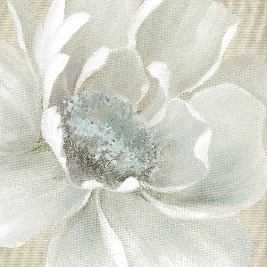 White Peony Painting - Winter Bloom 2 by Carol Robinson