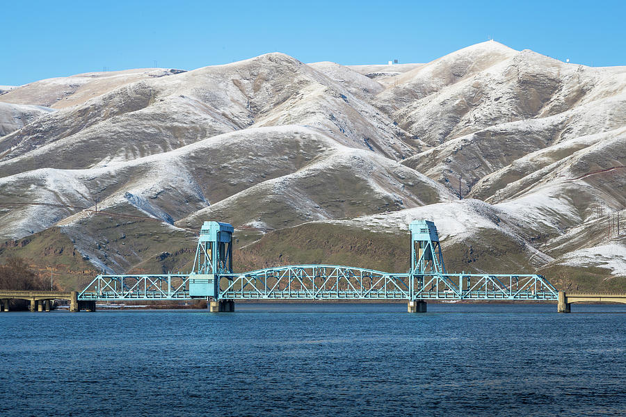 Winter Photograph - Winter Blue Sky Bridge by Brad Stinson