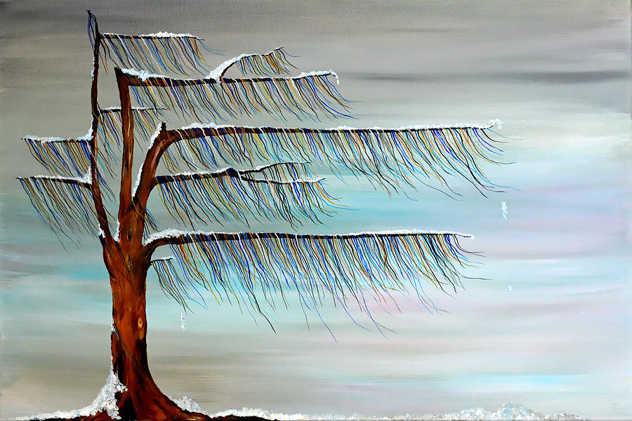Tree Painting - Winter Blues by Andrea Youngman Tree Painting - Winter Blues by Andrea Youngman