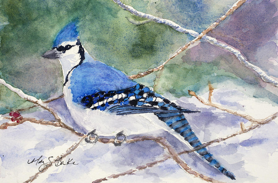 Winter Blues Painting by Mary Benke