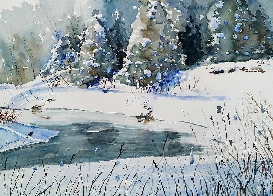 Winter Blues Painting by Sheila Romard