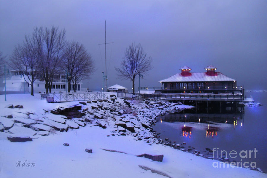 Winter Boathouse Waterfront Park Photograph by Felipe Adan Lerma