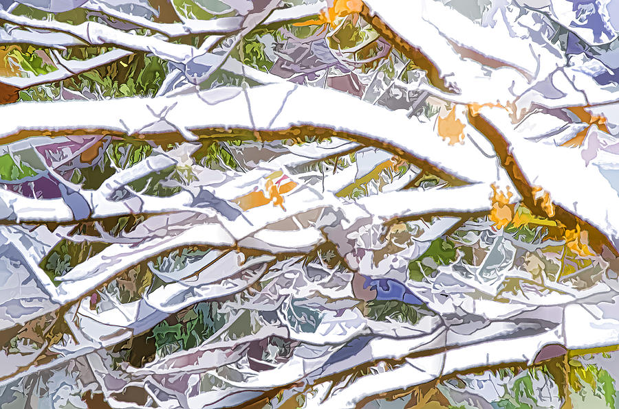Winter Branches 3 Painting by Jeelan Clark