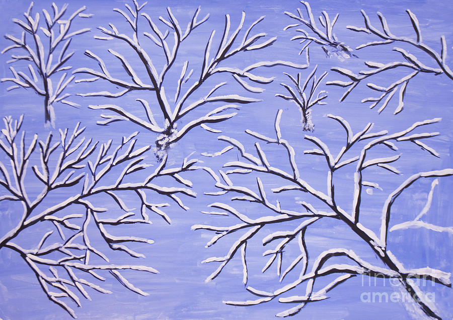 Winter branches, painting Painting by Irina Afonskaya