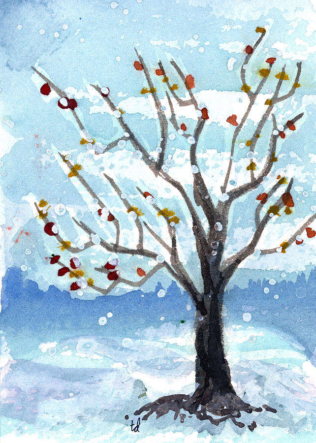 Winter Branches Painting by Tonya Doughty