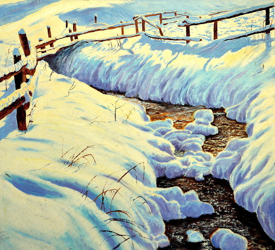 Gorecki Painting - Winter Brook by Henryk Gorecki