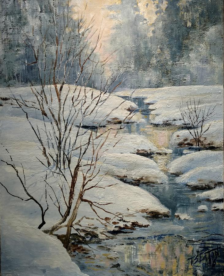 Winter Brook Painting by Tim Eaton - Fine Art America