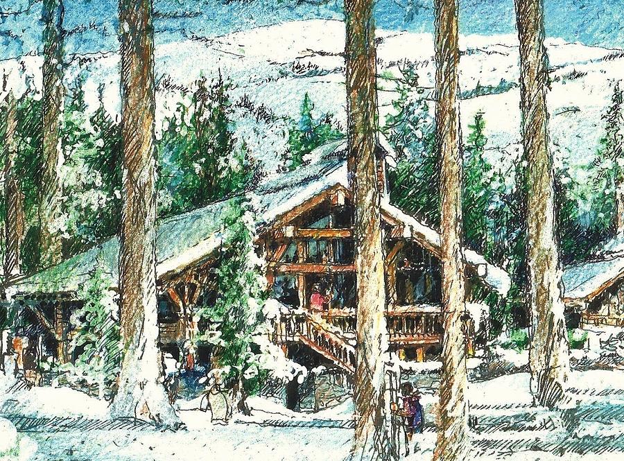 Winter Cabin Drawing by Andrew Drozdowicz Pixels