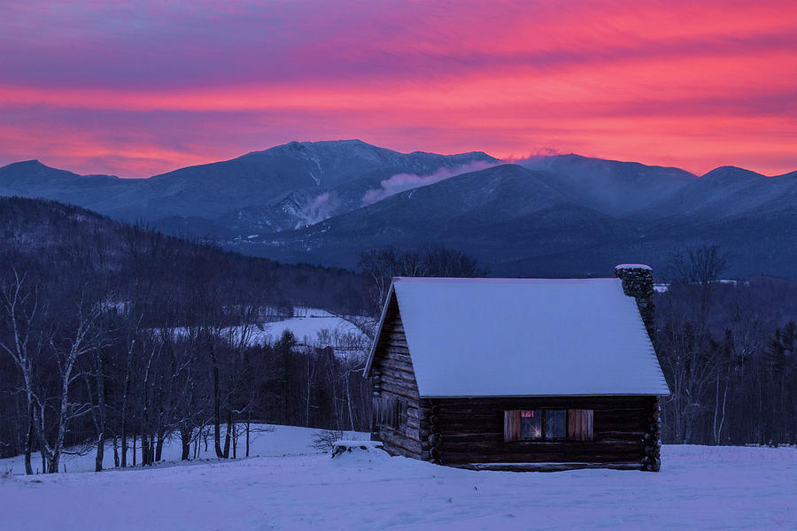 Winter Cabin Sunrise Photograph by White Mountain Images
