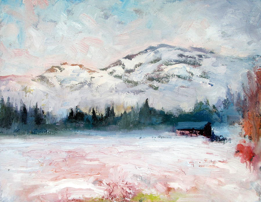 Winter Cabin, Westfork Painting by Gregg Caudell