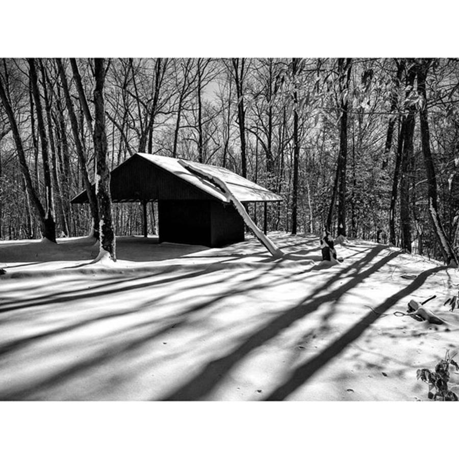 Monochrome Photograph - Winter Cabin.
#snow #snowshoeing by Craig Szymanski