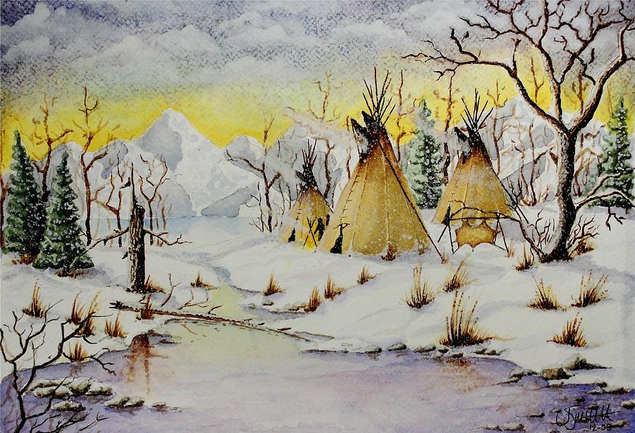 Winter Camp Painting by Jimmy Smith