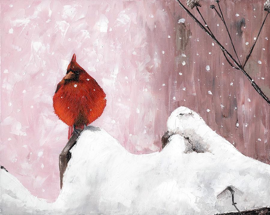Cardinal Painting - Winter Cardinal by Daniel Smith