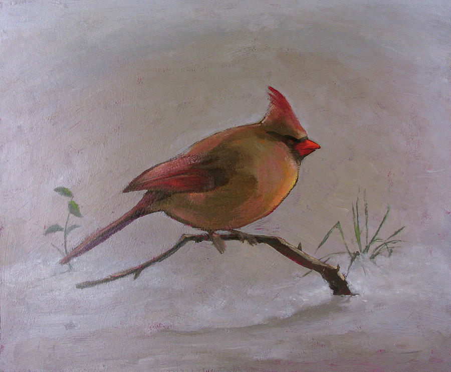 Winter Cardinal Painting by Don Morgan