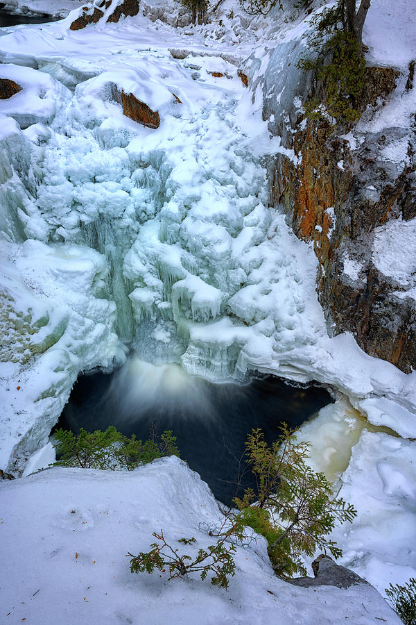 Winter Photograph - Winter Cascade at Smalls Falls by Rick Berk