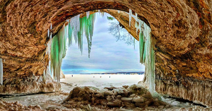 Winter Photograph - Winter Cave on Grand Island by Michael Palko