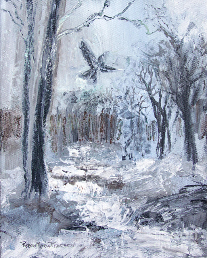 Winter Caws Painting by Robin Pedrero