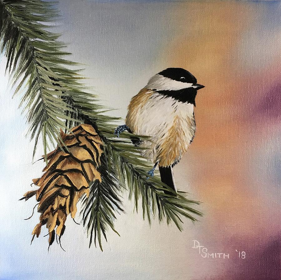 Chickadee Painting - Winter Chickadee by Daniel Smith