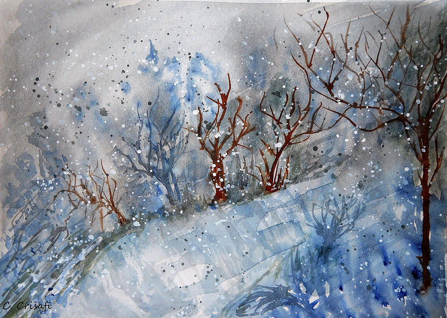 Winter Chills Painting by Carol Crisafi