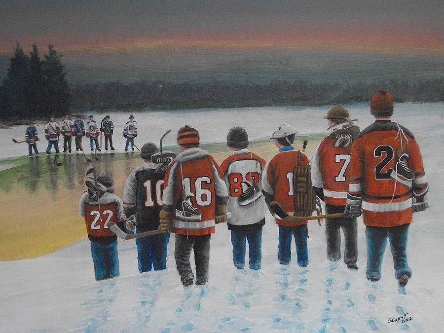 Winter Painting - Winter Classic 2012 by Ron  Genest