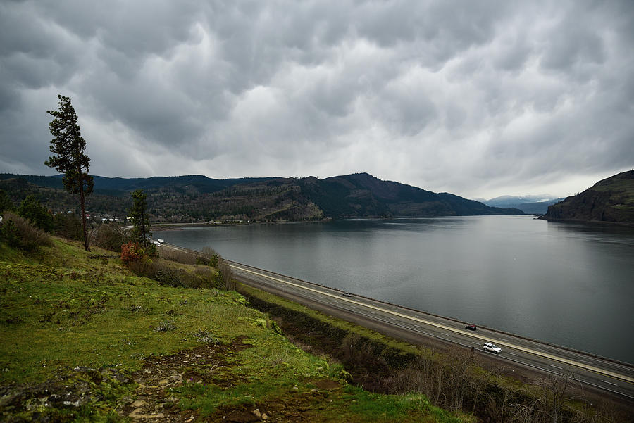 Winter Clouds above the Columbia Photograph by Tom Cochran