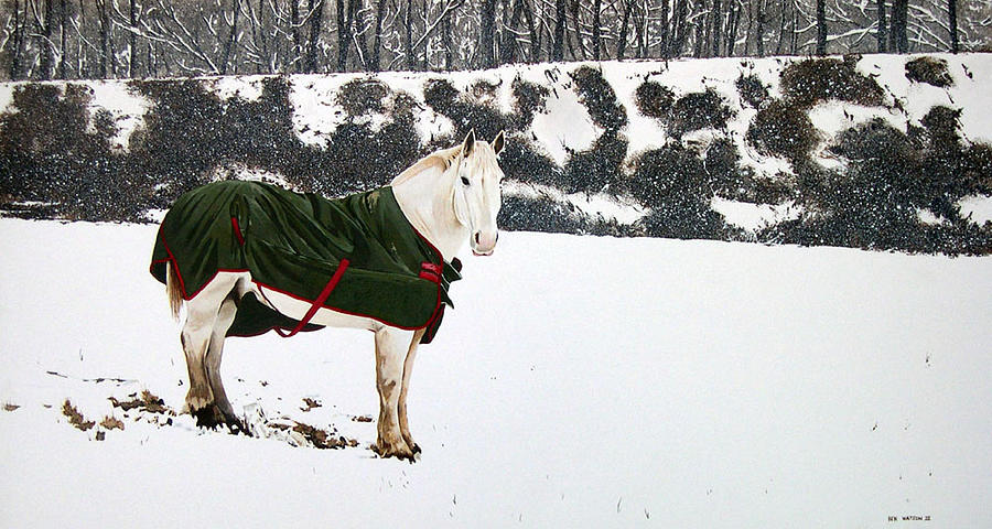 Horse Painting - Winter Coat by Ben Watson III