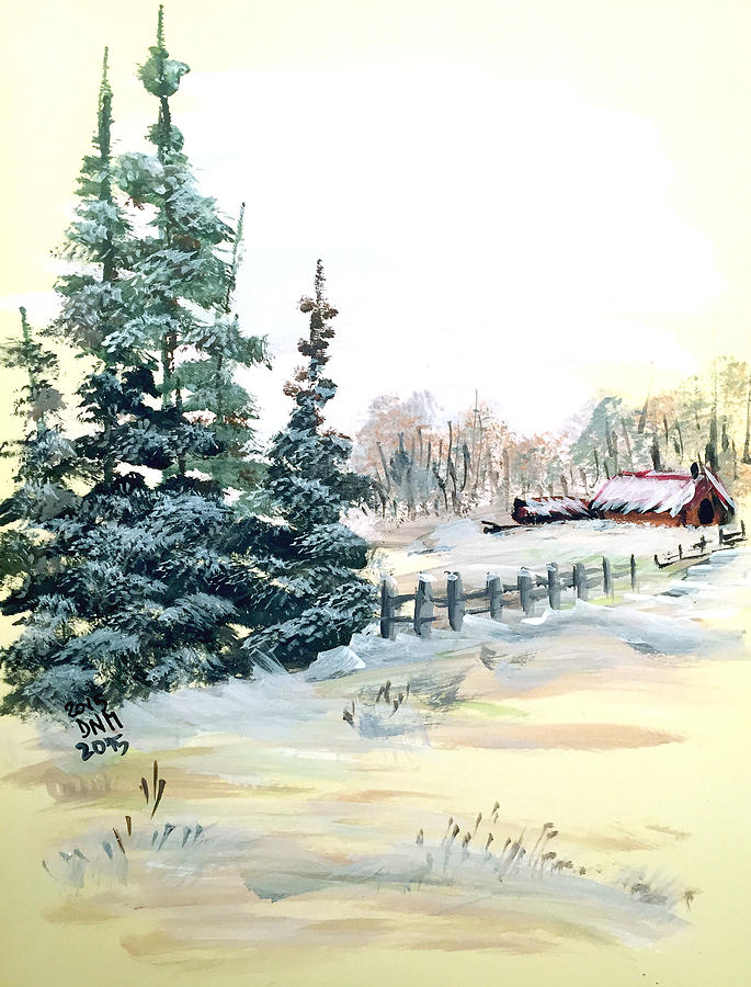 Winter comes at the Farm  Painting by Dorothy Maier