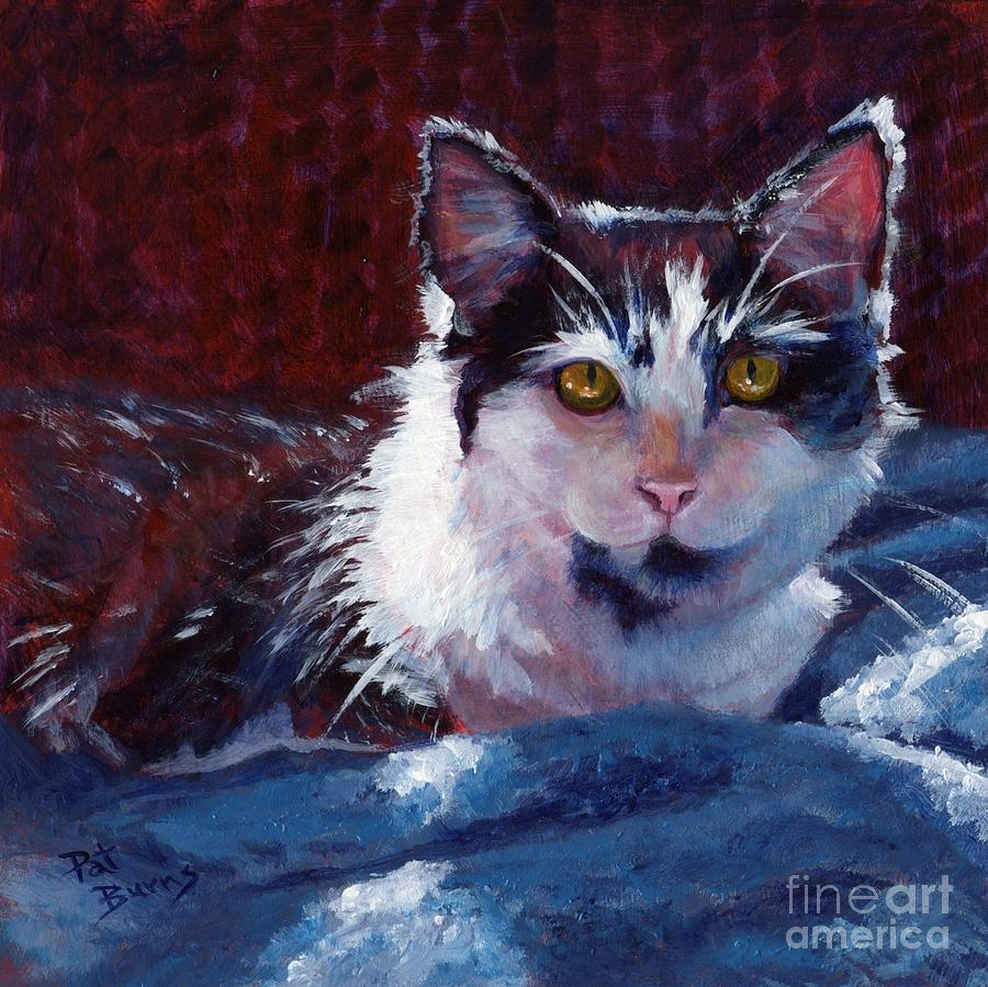 Cat Painting - Winter Comfort by Pat Burns
