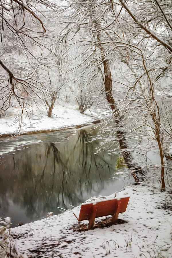 Winter Contemplation Abstract Painting Photograph by Debra and Dave Vanderlaan