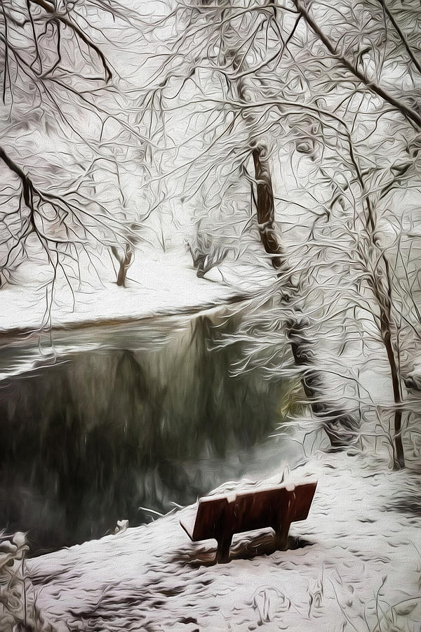 Winter Contemplation Watercolor Painting Photograph by Debra and Dave Vanderlaan